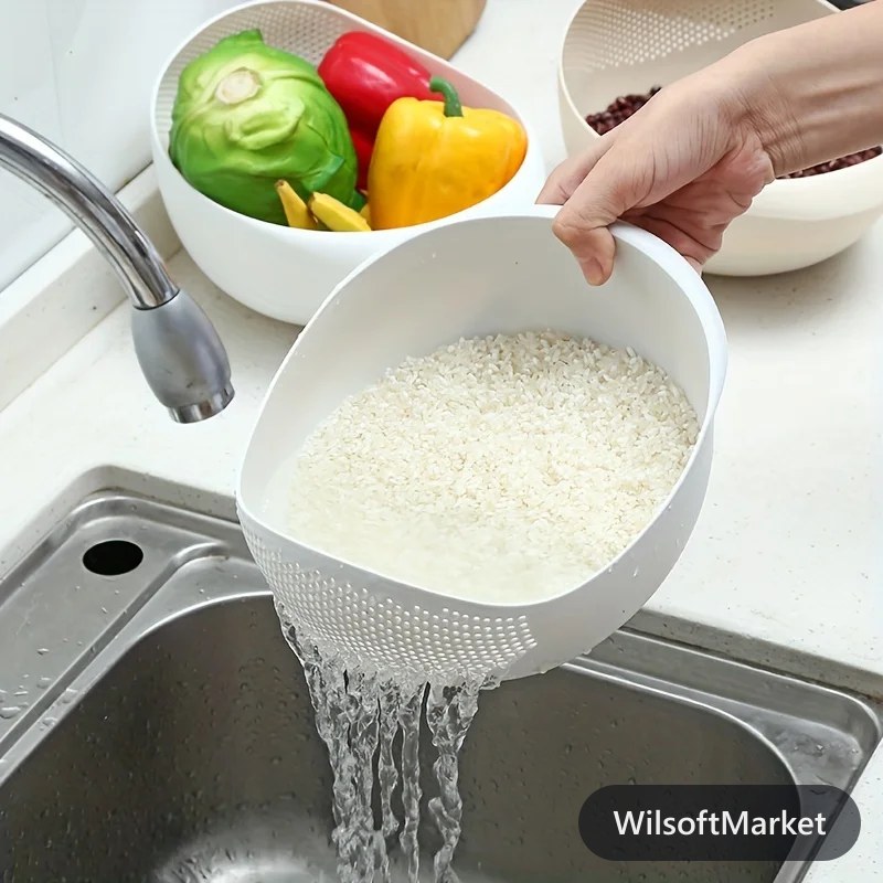 1 Piece of Rice Drainage Basket Rice Filter Fruit and Vegetable Drainage Sieve Kitchen Supplies Small Tools Multi-purpose