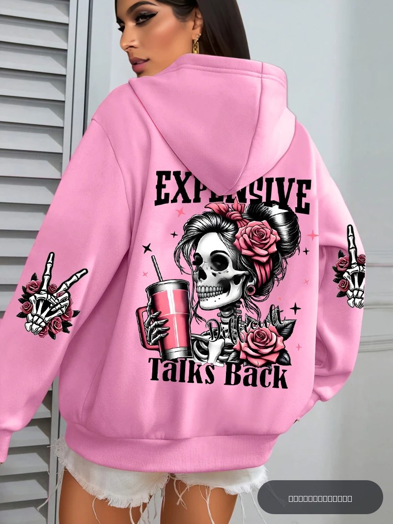 Sweat à capuche imprimé drôle pour femmes, pull ample multicolore, polaire, vêtements de sport d'automne, décontracté, avec poches