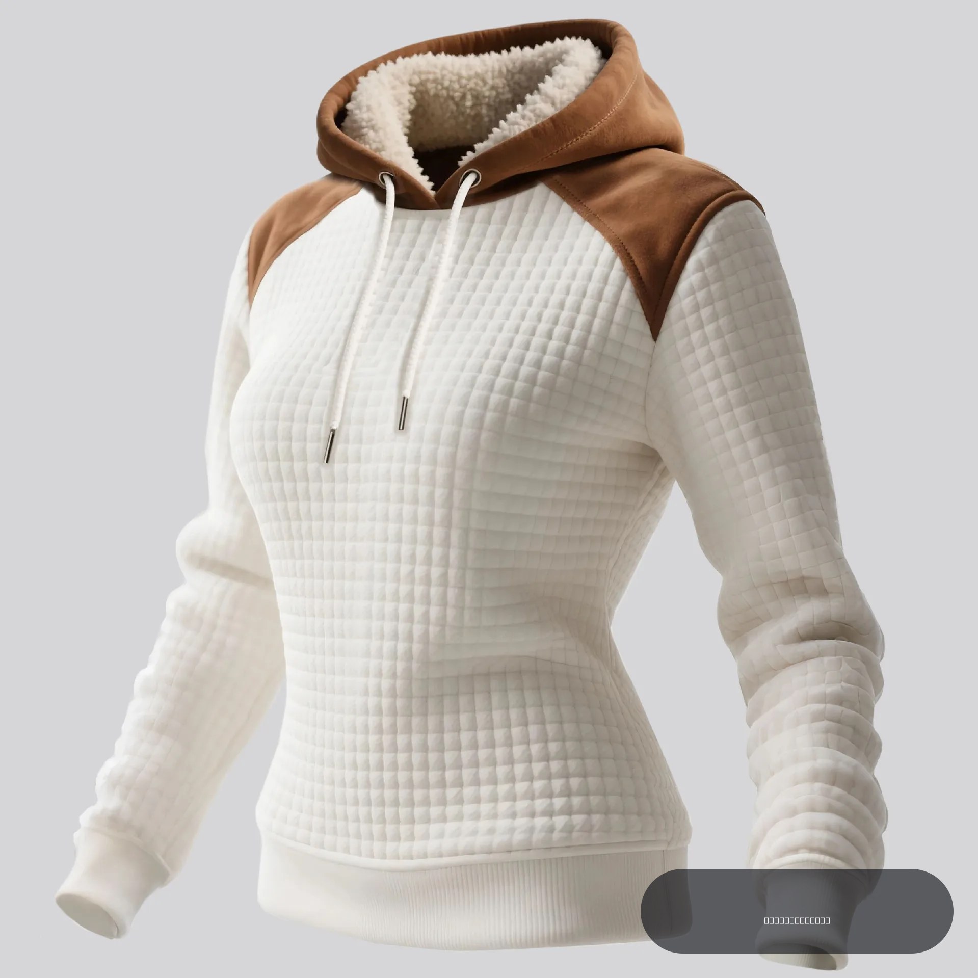 Sweat-shirt à capuche matelassé color block pour femme 3XL, vêtements de sport, streetwear quotidien, blanc