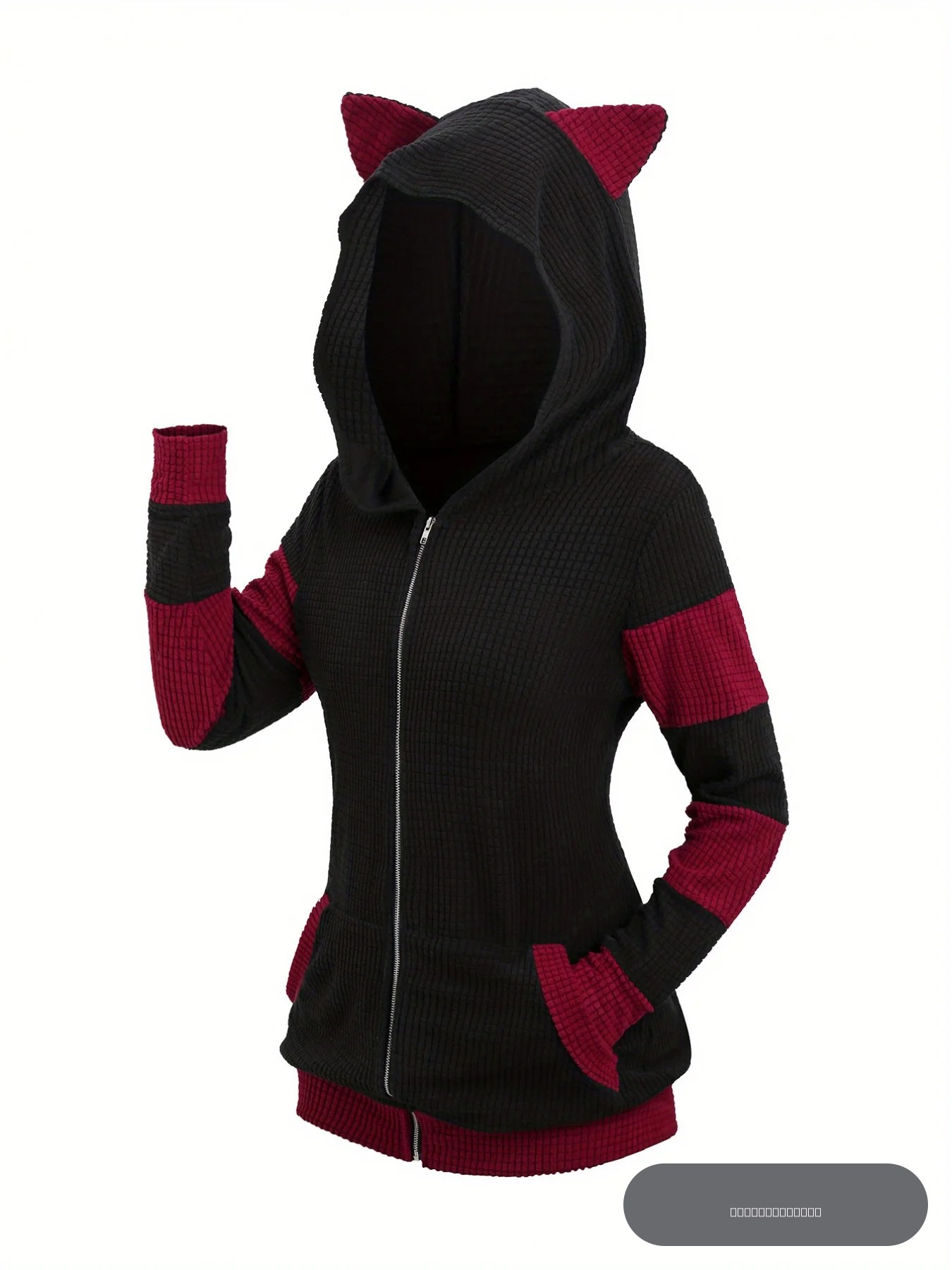 Nouveau manteau-pull à capuche épais pour femmes, style européen et américain, avec oreilles de chat, assorti de couleurs, pour l'automne et l'hiver 2024.