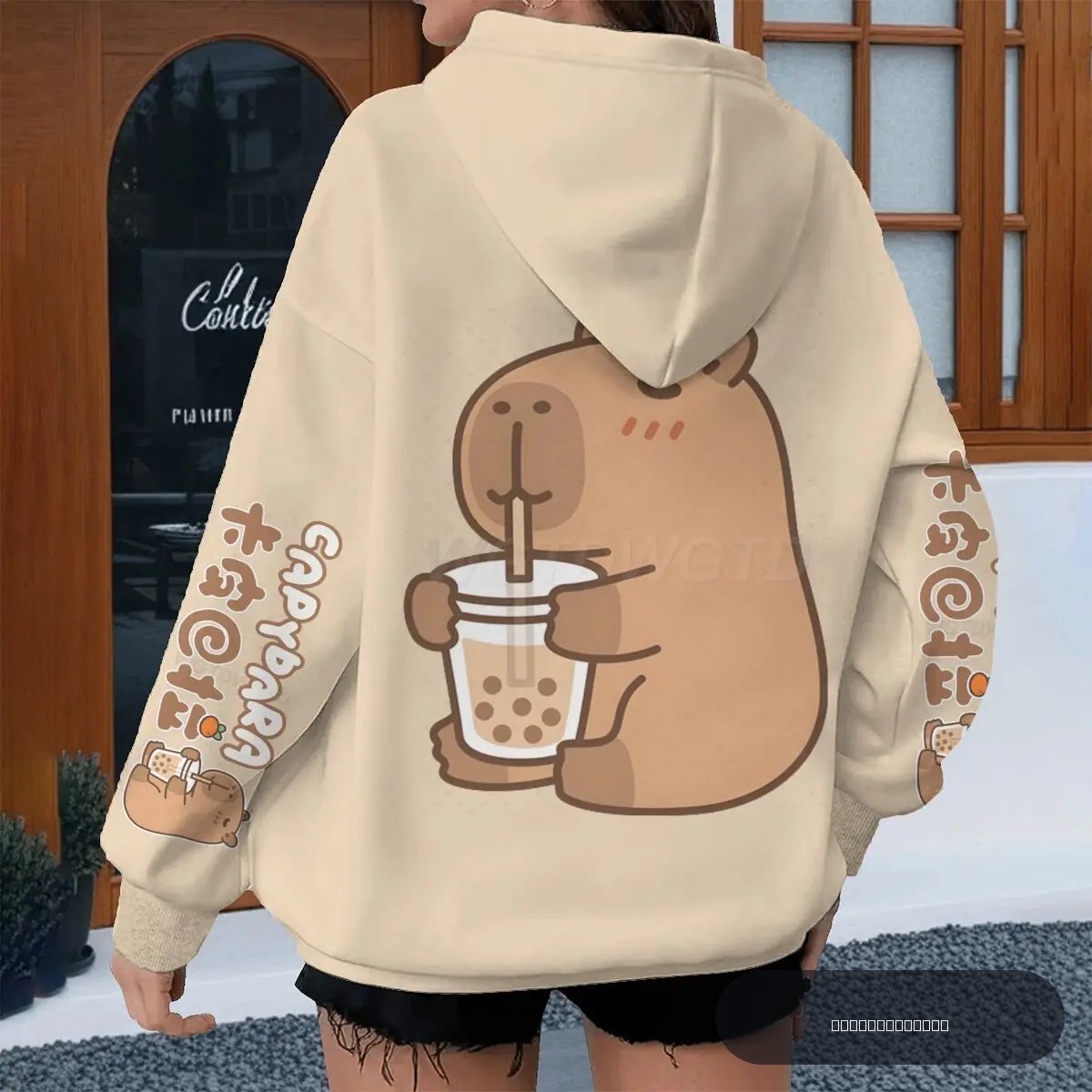 Sweat-shirts à capuche pour femmes et hommes avec motif de capybara de dessin animé, manches longues, printemps automne, animal amusant, pull à capuche pour filles, capuche mignonne