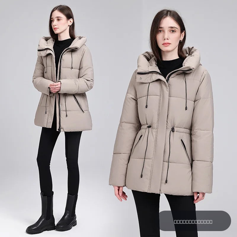 Vêtements d'hiver en coton matelassé avec capuche, nouveaux manteaux d'hiver pour femmes, coupes amples et confortables, grands et fins, vêtements épais au style simple qui amincissent la silhouette.