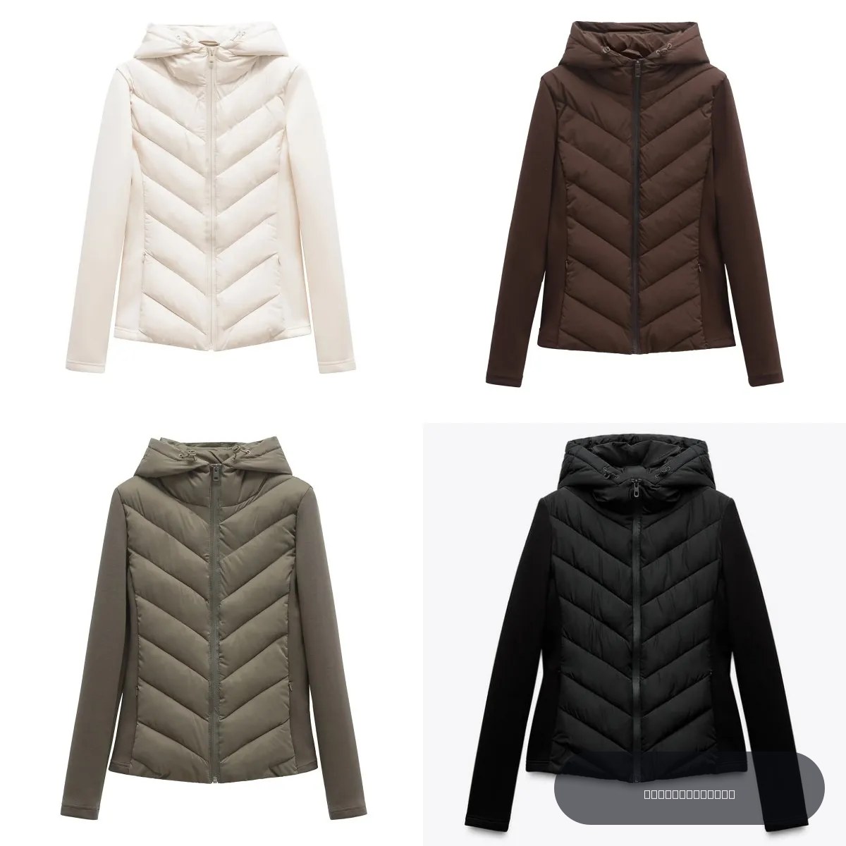 ETJ 2026 Nouvelle veste en coton à capuche et col montant, manches longues, patchwork, élégante et tendance pour femme, veste de sport 8073227