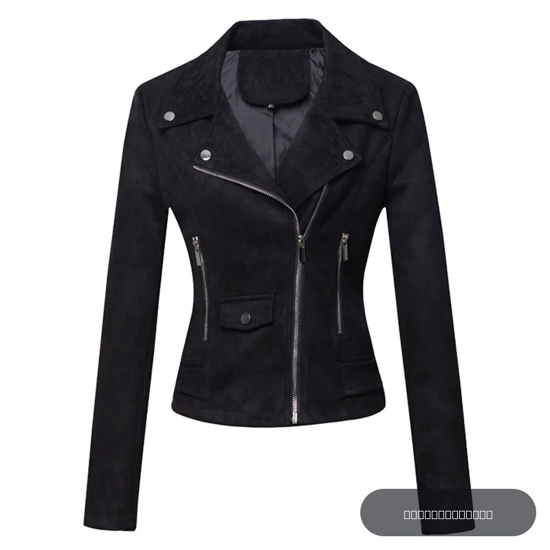 Veste de moto femme veste courte en daim mince en cuir pour femme