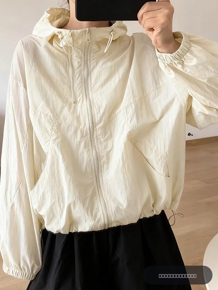 Vêtements d'été décontractés pour femmes, coupe ample, fermeture éclair, protection UV, sensation de fraîcheur, séchage rapide, vêtements de protection solaire tendance