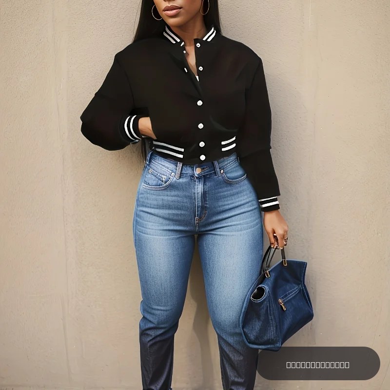Veste de Baseball à simple boutonnage pour femme, veste de couleur Pure européenne et N, printemps et automne