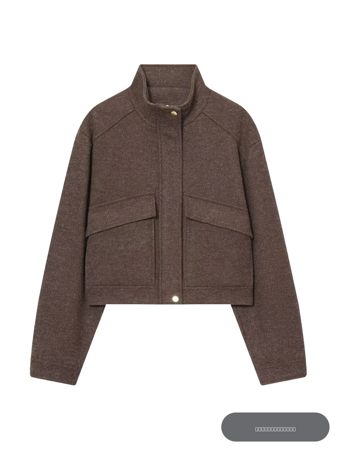 Veste courte pour femme à col montant, en laine douce, coupe ample, style vintage, chaude, fermeture éclair intérieure, couleur unie