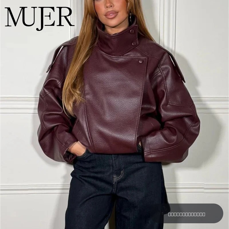 Vestes en similicuir pour femmes, veste bomber oversize pour femmes, manteaux d'hiver pour femmes, vêtements d'extérieur, vestes demi-saison