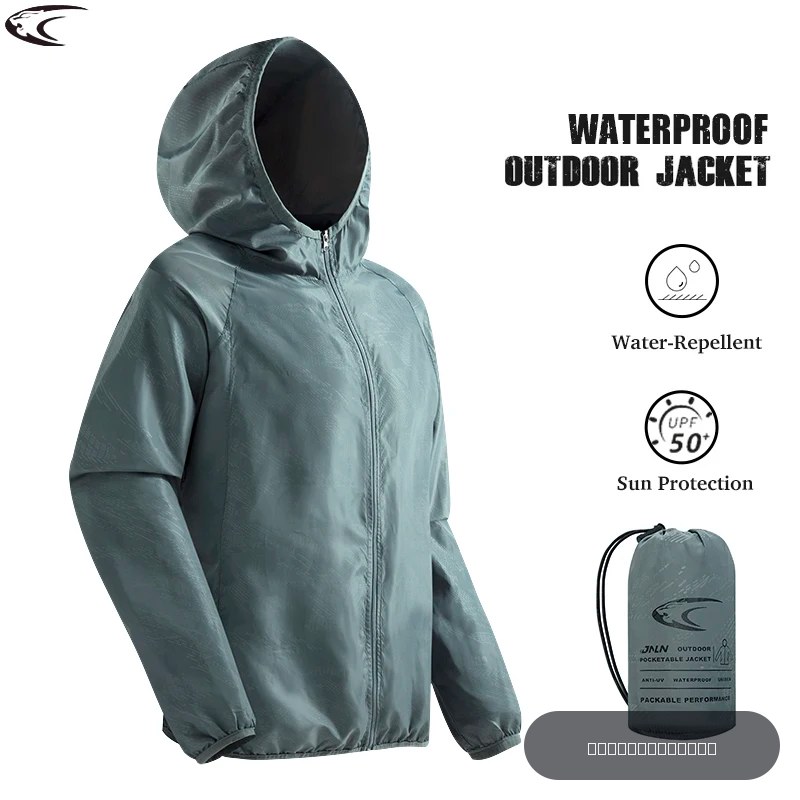 Veste de randonnée imperméable LNGXO pour homme et femme – Protection solaire UPF 50+ et coupe-vent à séchage rapide