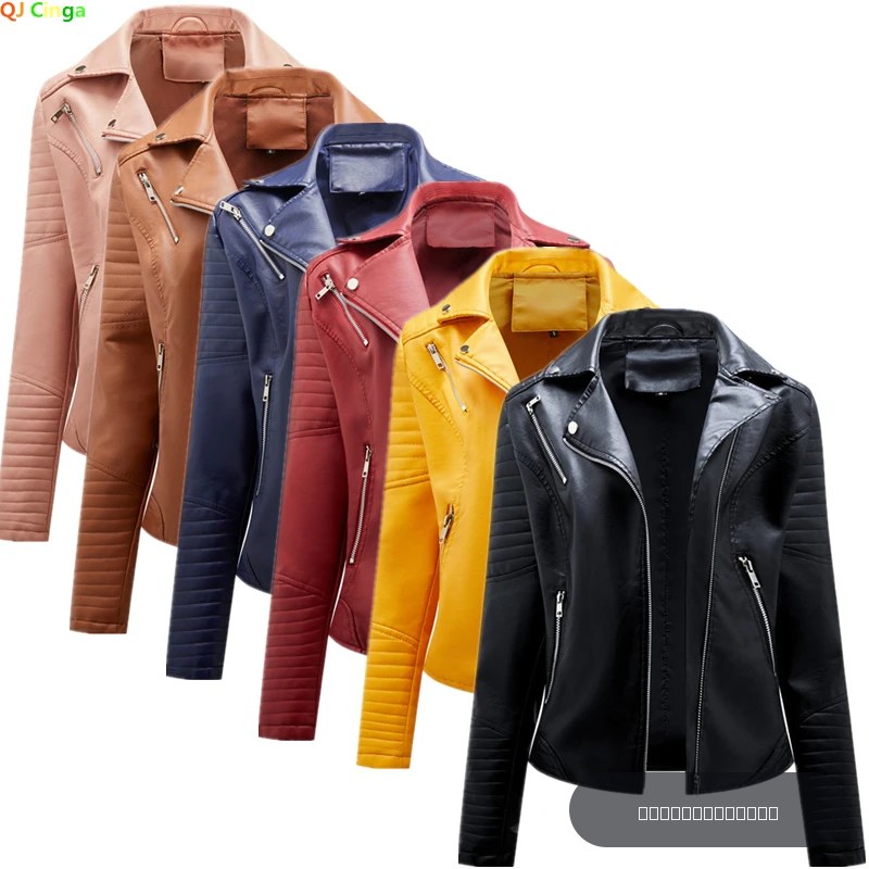 Veste en Faux cuir pour femmes, manteau décontracté en Pu avec fermeture éclair, vêtements d'extérieur de motard pour dames, nouvelle mode printemps-automne 2026, S-XXXL