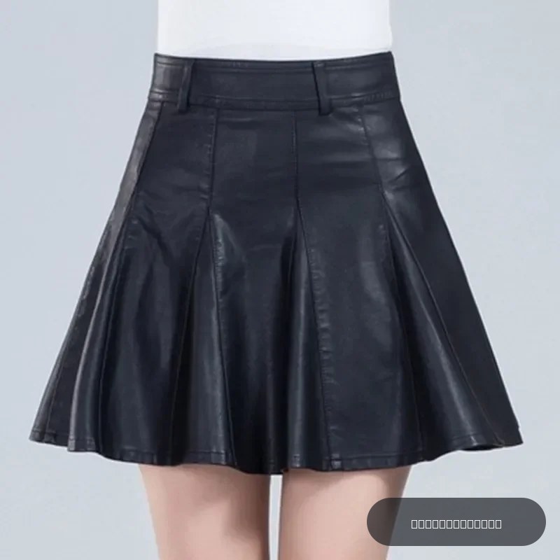 Jupe Mini en cuir véritable pour femme, élégante, grande taille, nouvelle mode coréenne, taille haute, Sexy