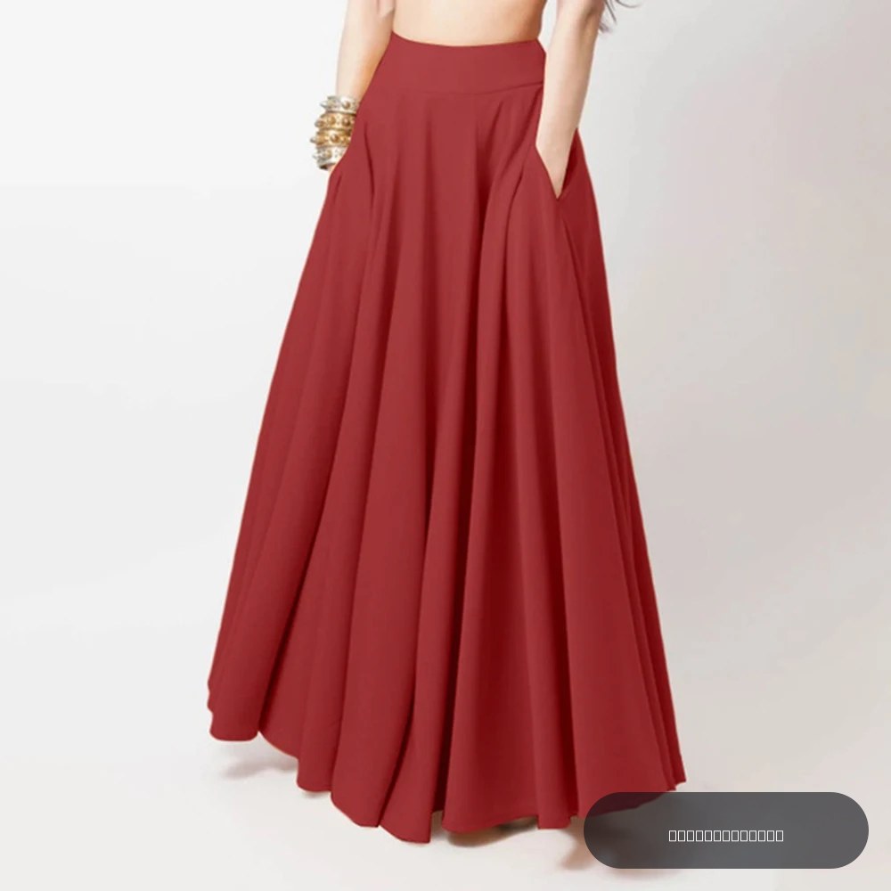 Version coréenne de la nouvelle jupe longue pour femmes grande taille à taille élastique, jupe taille haute amincissante avec une large gamme de tailles.