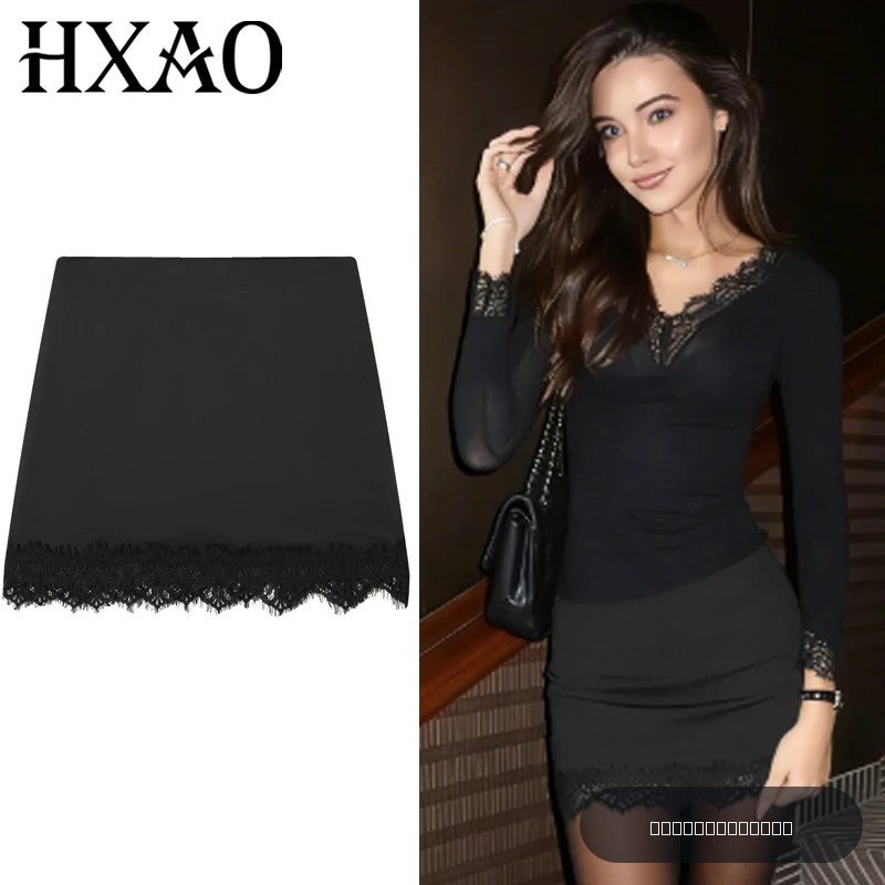 HXAO Satin dentelle jupe Shorts femmes jupe Sexy Mini taille haute culottes élégant crayon jupe pantalon dames mode fête Culottes