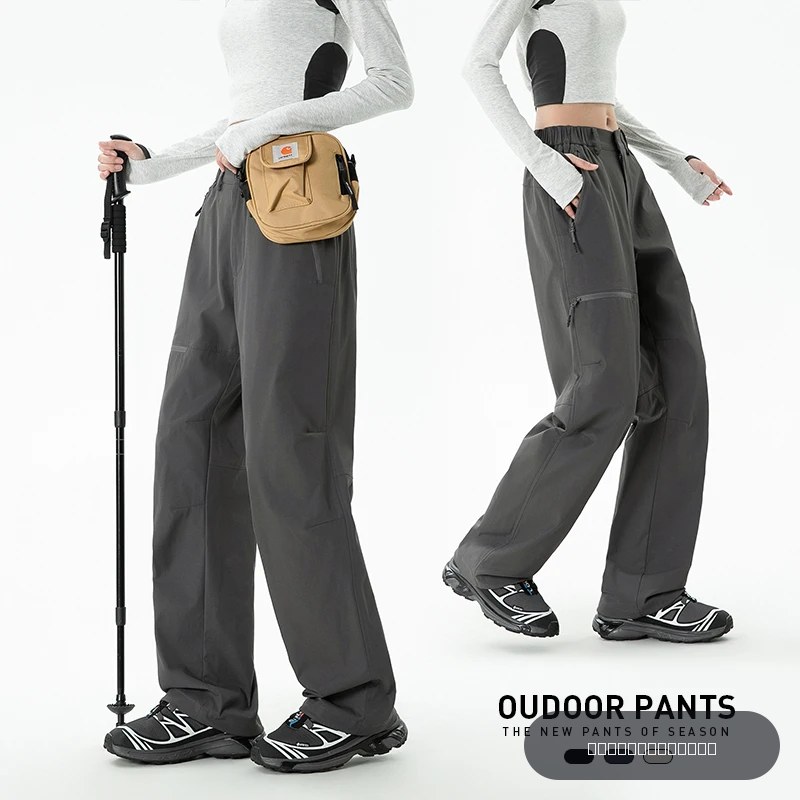 Pantalon cargo ample pour femmes CHRLCK, pantalon de randonnée tendance, imperméable, pour la pêche, le camping, le cyclisme et la randonnée, automne
