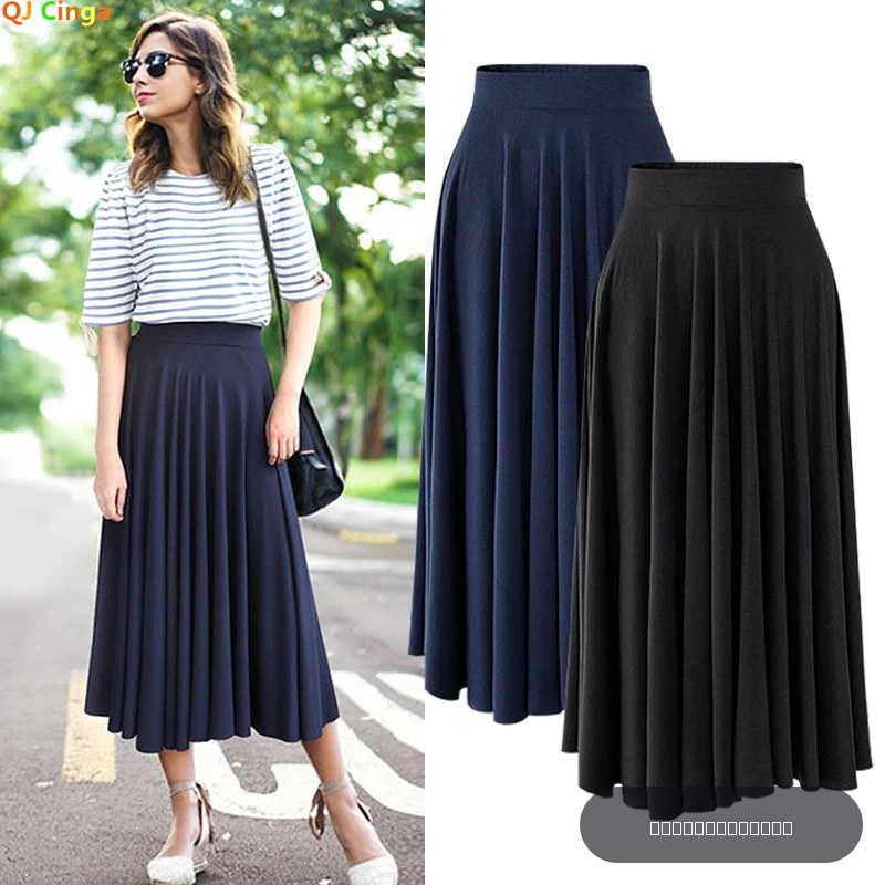Jupe élastique ample pour femmes, jupe plissée taille haute, nouvelle collection été 2026, M-5XL 6XL 7XL 8XL
