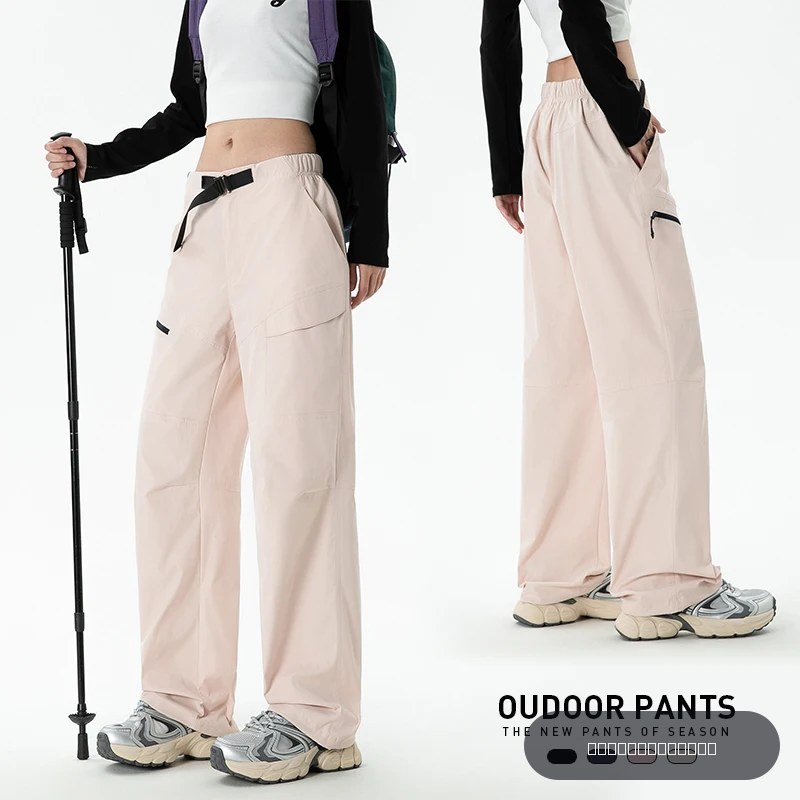 Pantalon cargo imperméable pour femmes CHRLCK, printemps-automne, pantalon de randonnée à séchage rapide, respirant, pour la pêche, le camping, le cyclisme et la randonnée.