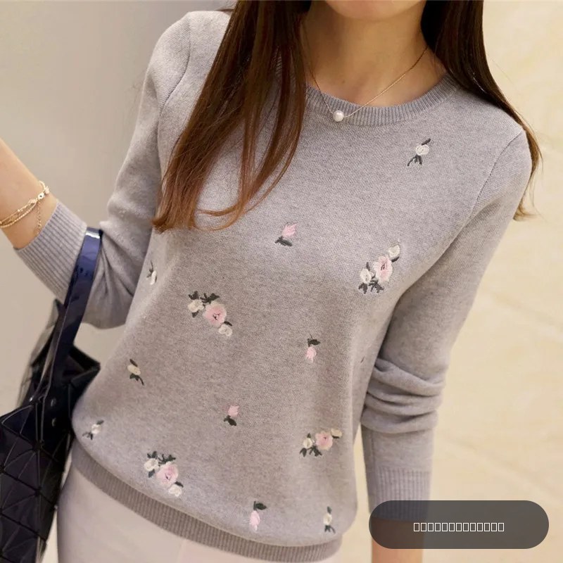 Pull femme automne-hiver 2025 avec broderie tricotée – Pull et jersey tricot femme