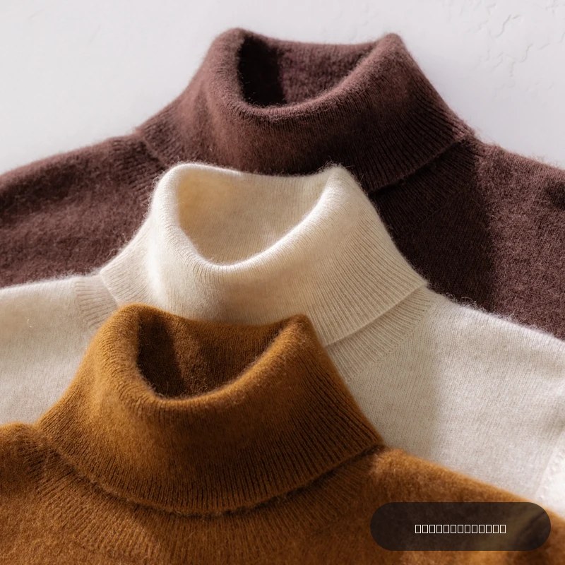 Pull en cachemire pour femme, col roulé, manches longues, tricoté, 100% cachemire pur, pull basique, version coréenne, haut pour femme