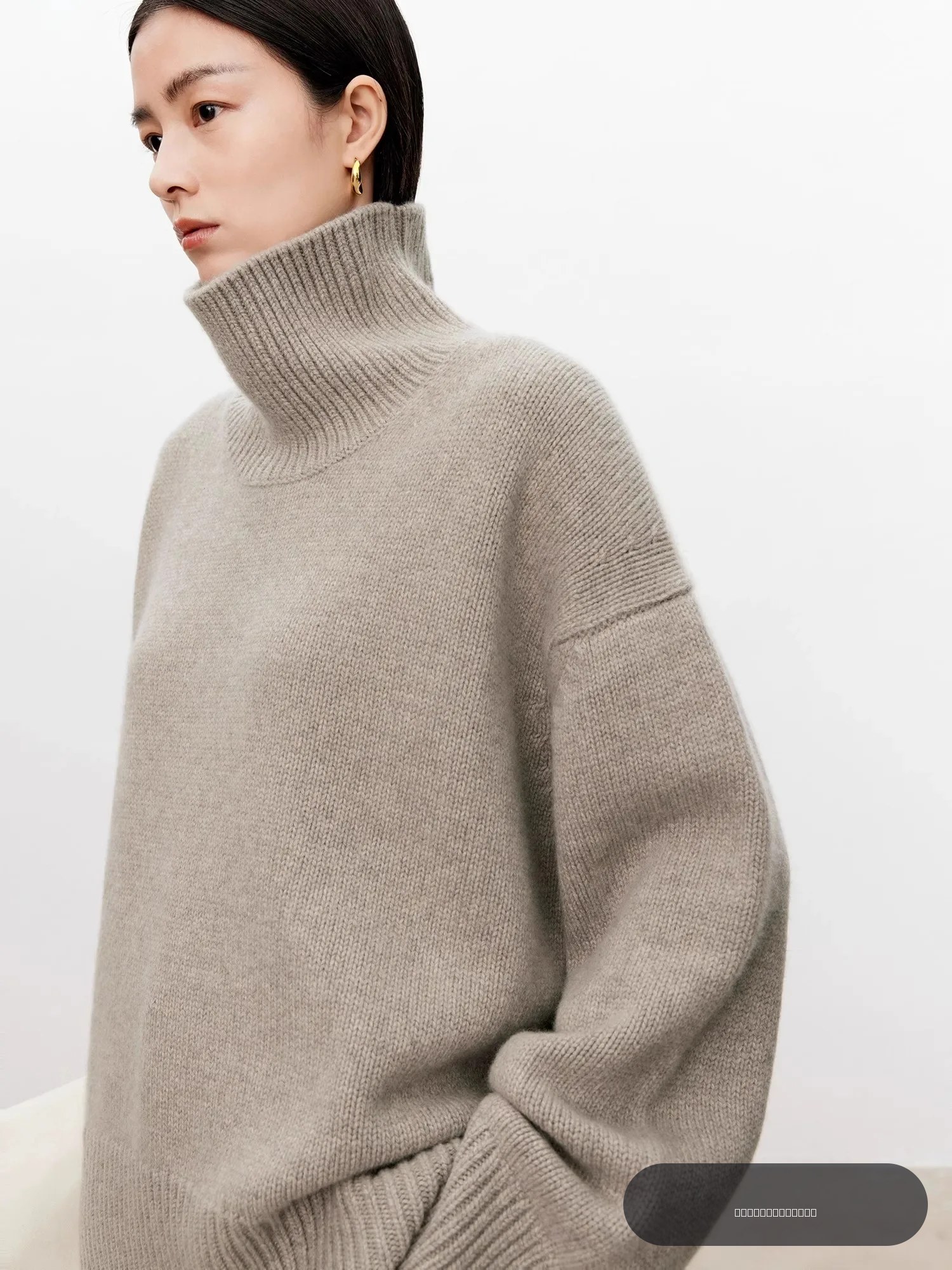 Pull à col roulé épais en cachemire pur 100% pour femme, ample, paresseux, en tricot, silhouette, produits européens