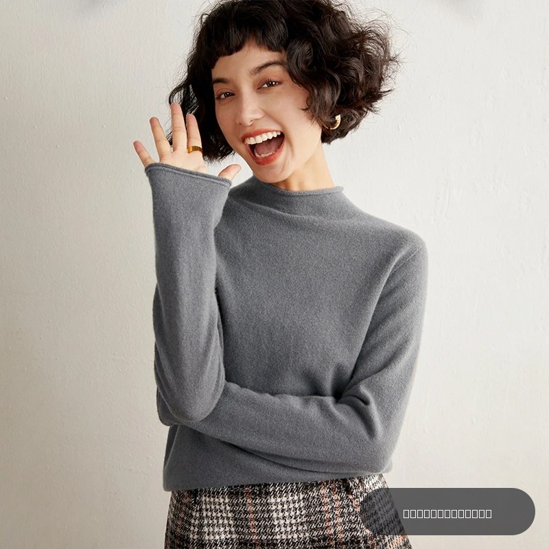 Pull en cachemire pour femme, 100% pur cachemire, col mi-haut, sweat à capuche, savoir à chaud, automne et hiver, nouveau