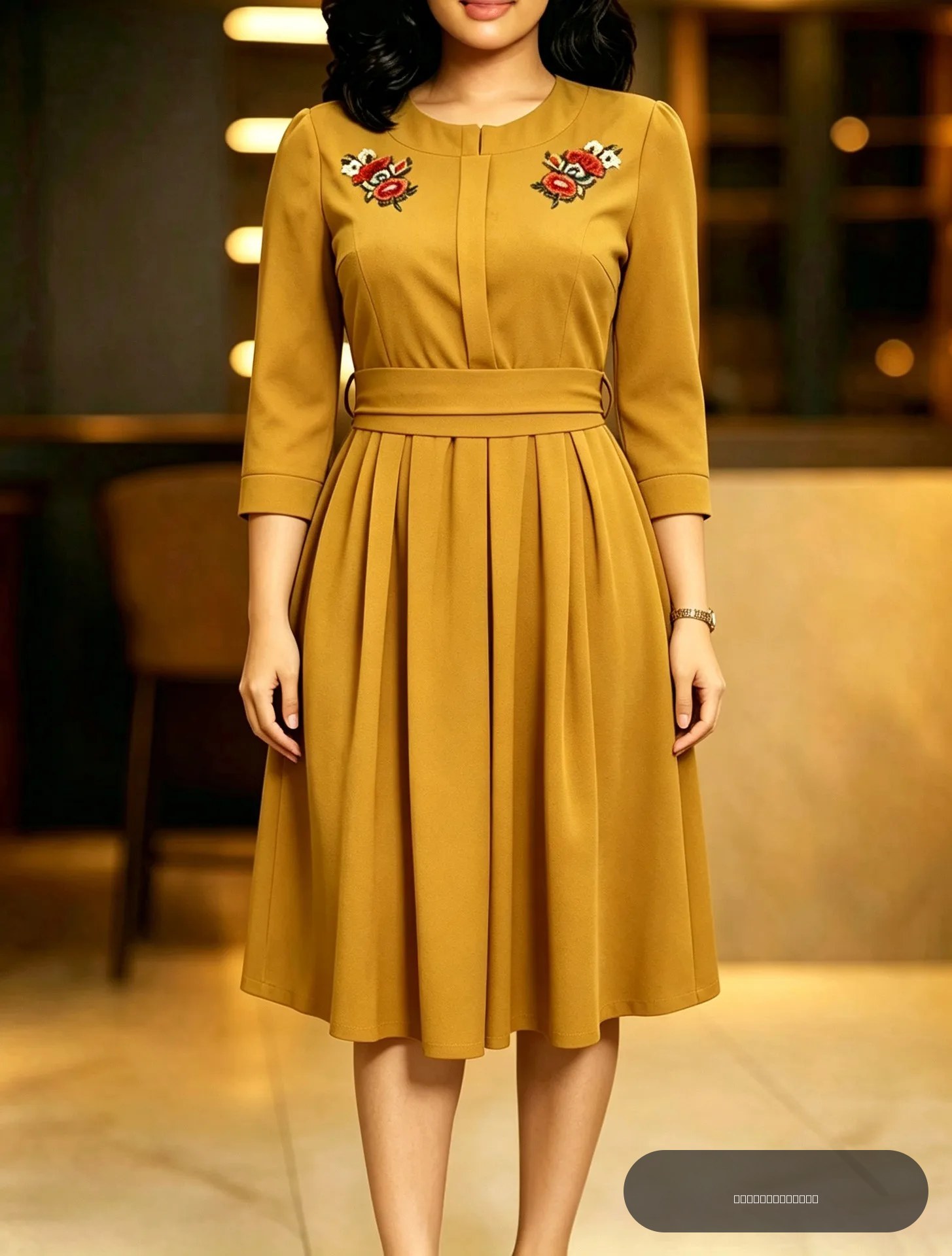 NOUVEAUTÉ ÉTÉ 2026 : ROBE UNIE À TAILLE MARQUÉE POUR FEMME, COL BRODÉ À DOUBLE ÉNCREVURE, ROBE À GRANDE AMÉNÉE
