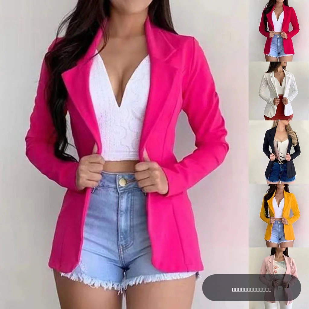 Blazer formel pour femmes, ensemble de travail de bureau, veste à poches, manteau, vêtements amples pour femmes, 2024