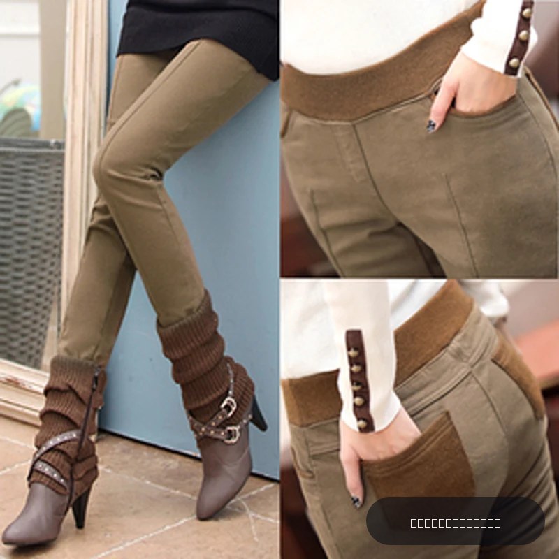 Pantalons crayon femme taille haute noir velours épais - S à 4XL - Leggings chauds hiver