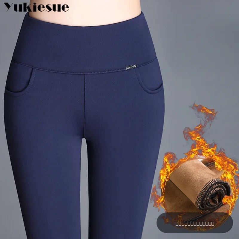 Leggings en velours taille haute pour femmes, automne-hiver, modèle grande taille, couture fine et ajustement moulant