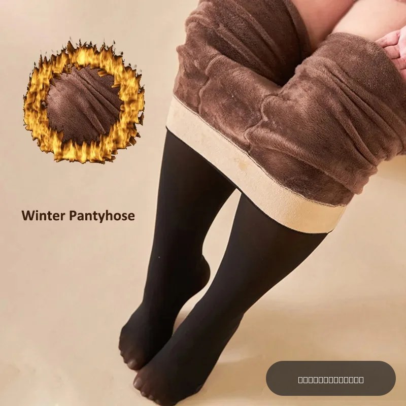 Chaud hiver femmes collants épais thermique polaire Leggings collants Sexy noir translucide mince taille haute élastique grande taille collants