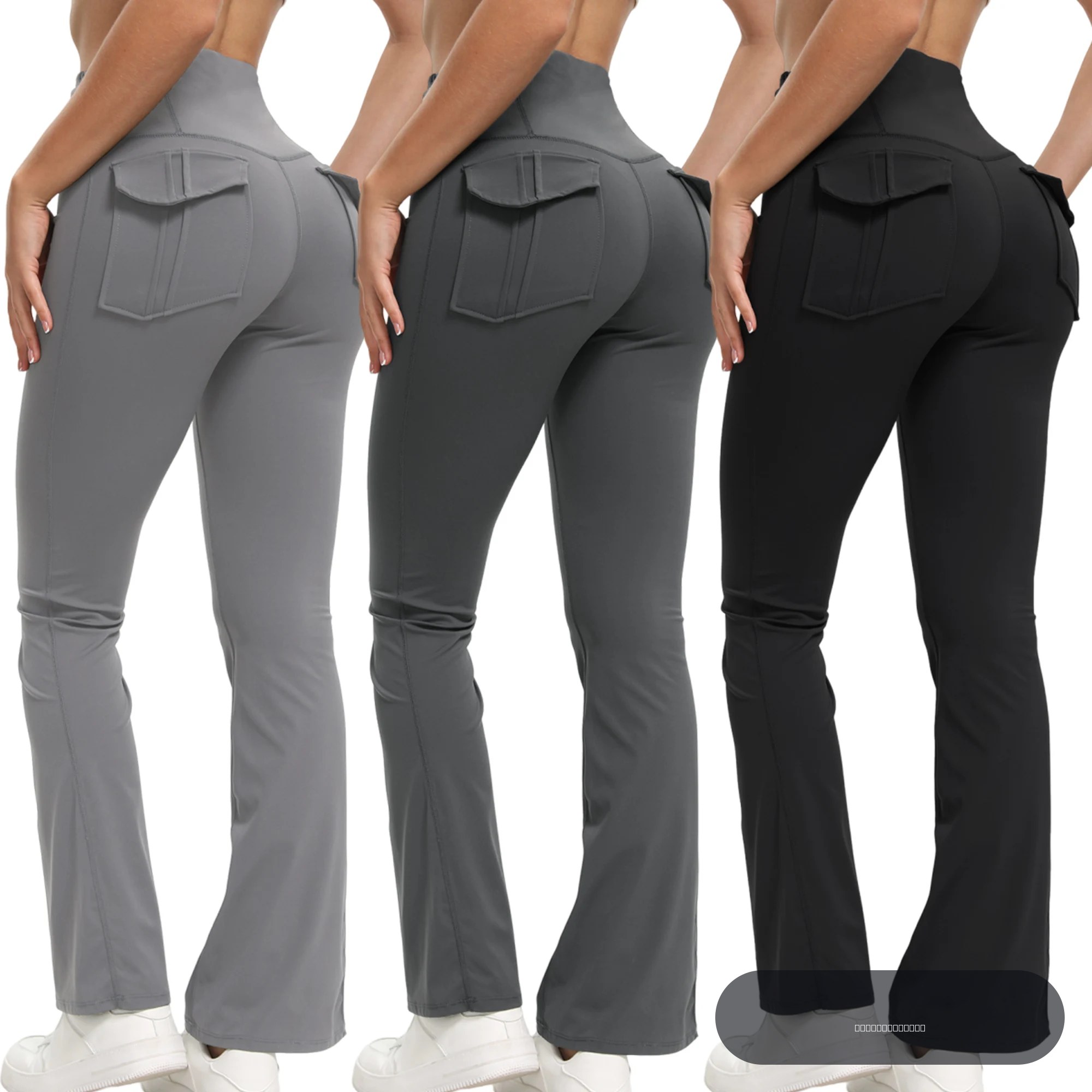 Pantalon de Yoga évasé taille haute pour femmes, avec poches, contrôle du ventre, Leggings Bootcut pour salle de sport, Fitness, tenue décontracté