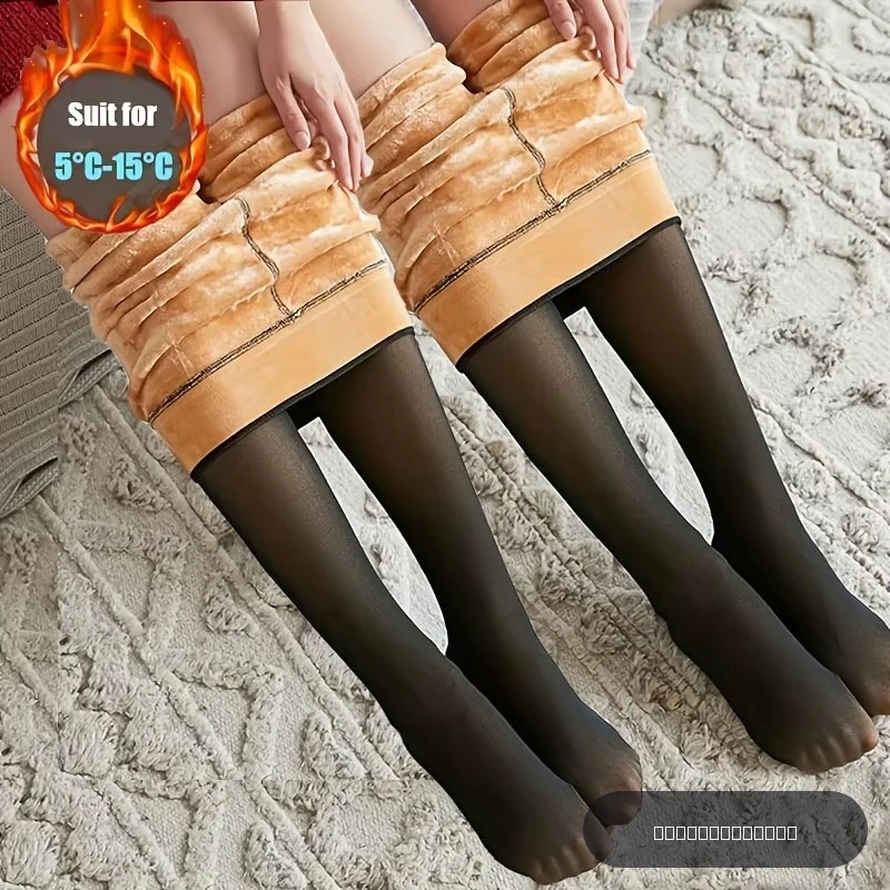 Bas thermiques translucides pour femmes, collants chauds, collants épais, velours élastique, sourire, mince, sexy, femme, hiver