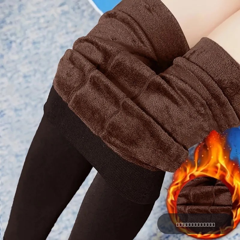 Collants confortables doublés de polaire pour femmes, Leggings chauds extensibles taille haute pour l'hiver, sous-vêtements thermiques épais et chauds