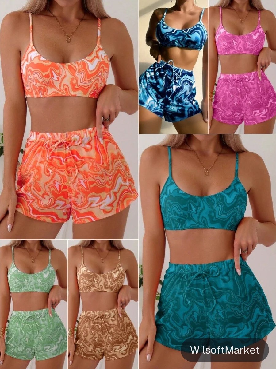 Bikini deux pièces pour femme, idéal pour la plage, les vacances, les sources chaudes, le surf décontracté, avec bretelles réglables et sans bretelles, en polyester.